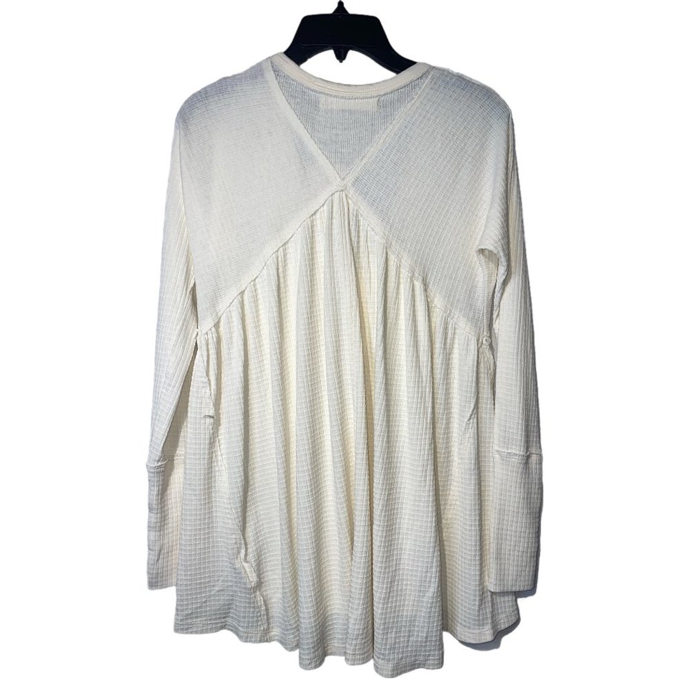 Free People White Long Sleeve Henley Top - Picture 7 of 11